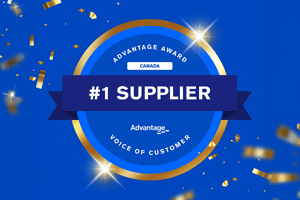 Advantage Award Canada badge recognizing #1 Supplier for Voice of Customer performance excellence.